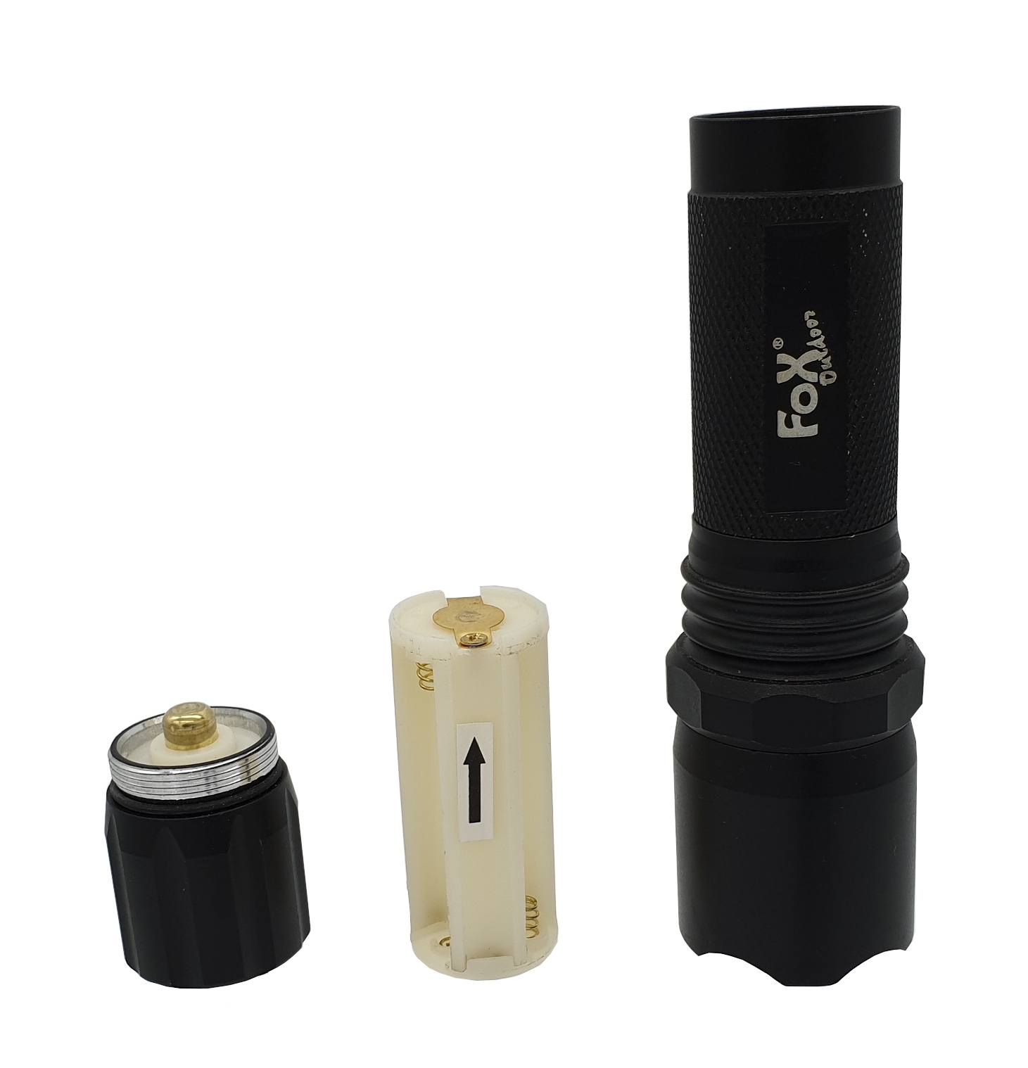 Fox Outdoor LED-Taschenlampe, CREE 3 Watt, 150 Lumen, Einzelteile, Offen