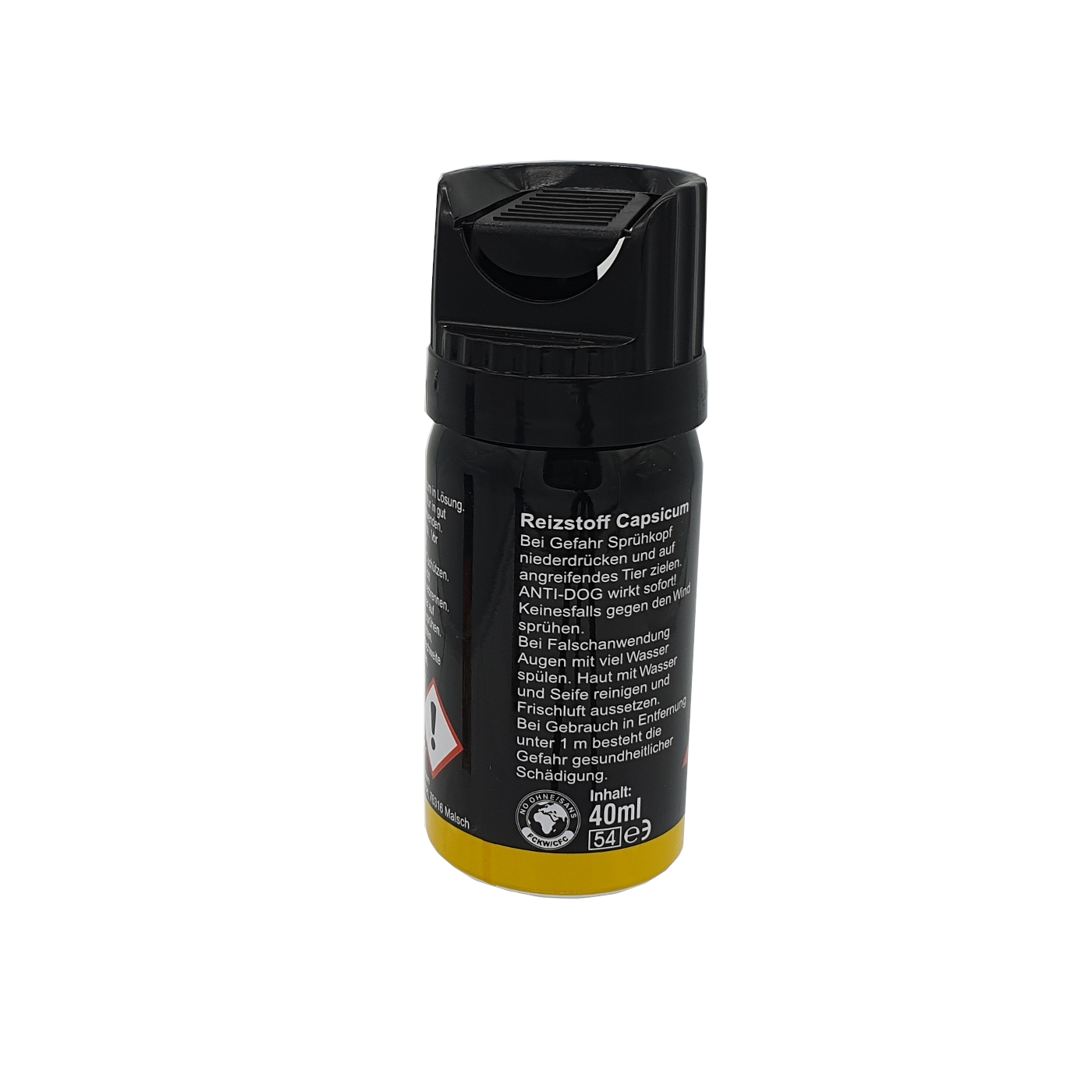Protect - Pfefferspray, Direktstrahl, 40ml, Rückseite