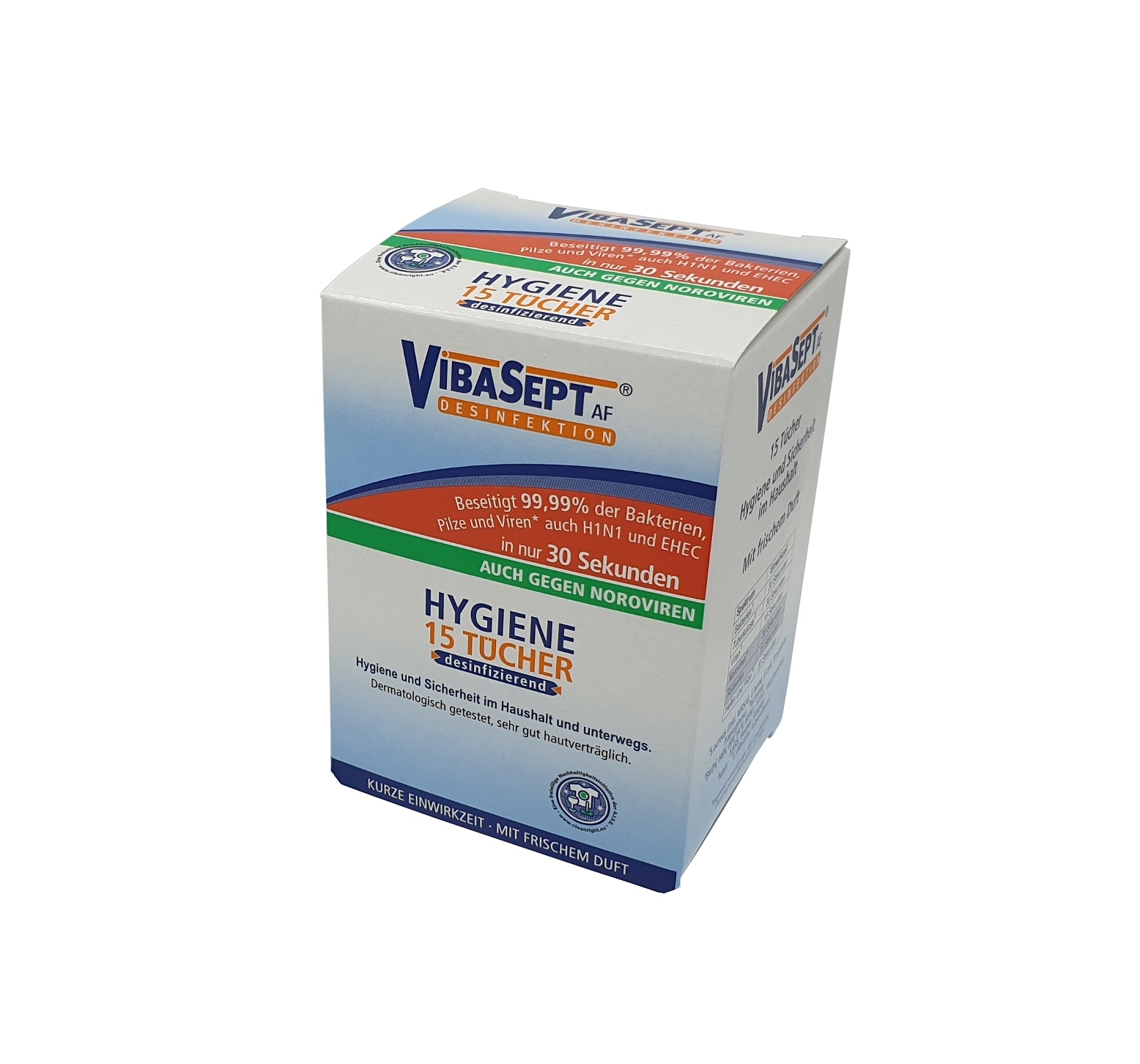 Vibasept Hygientücher, 10 Stück, einzeln verpackt, Vorderseite 2