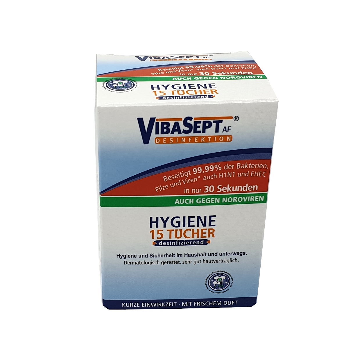 Vibasept Hygientücher, 10 Stück, einzeln verpackt, Vorderseite 1