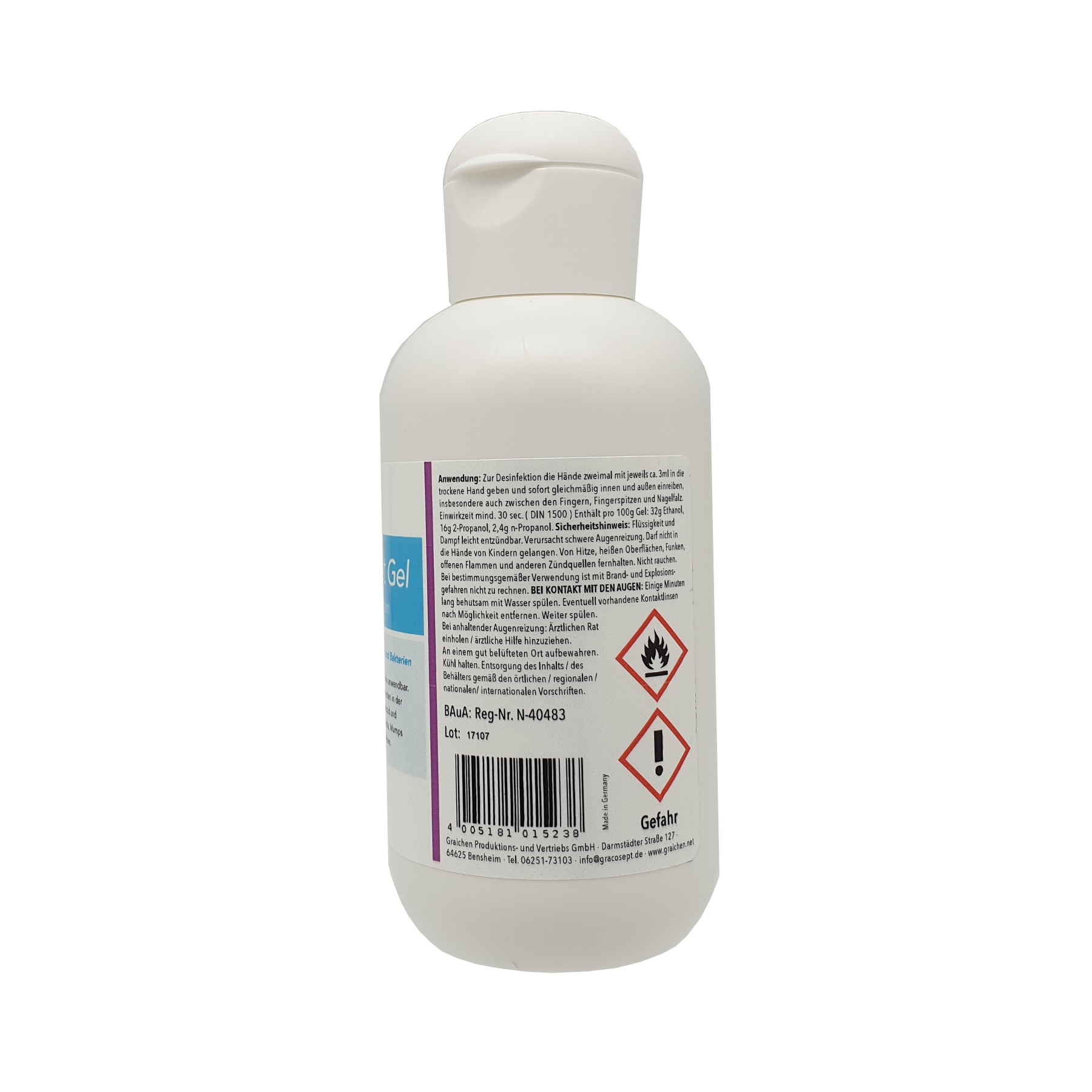 Gracosept Hand-Desinfektionsgel, 200ml, Warnhinweise