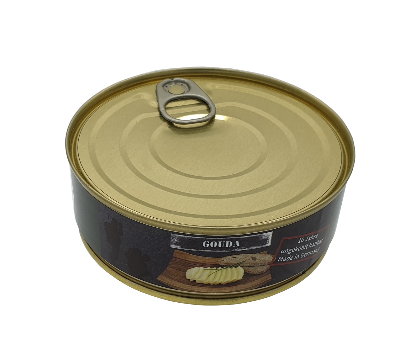 Gouda Vollkonserve, ungekühlt 10 Jahre haltbar, Konserve 1