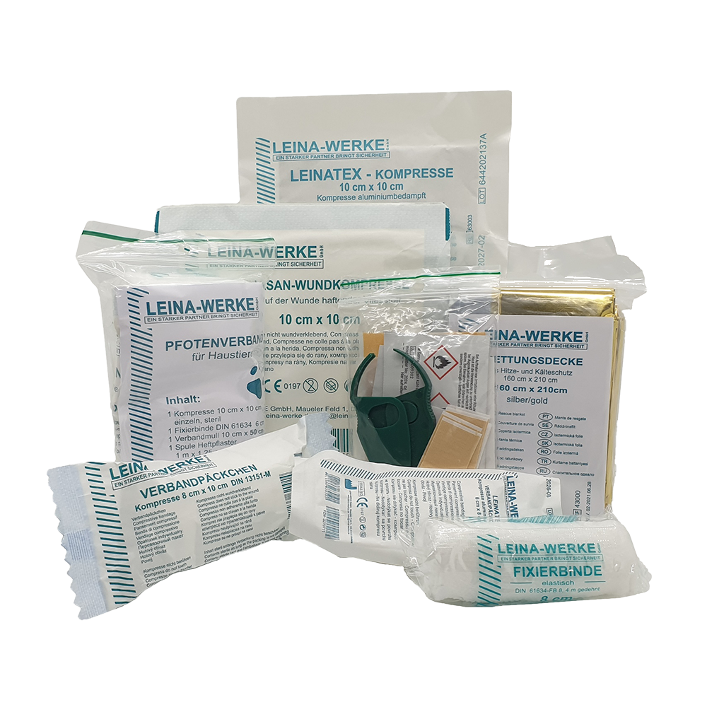 Erste-Hilfe-Set-Haustiere, 26-teilig, Nylon, blau, Inhalt