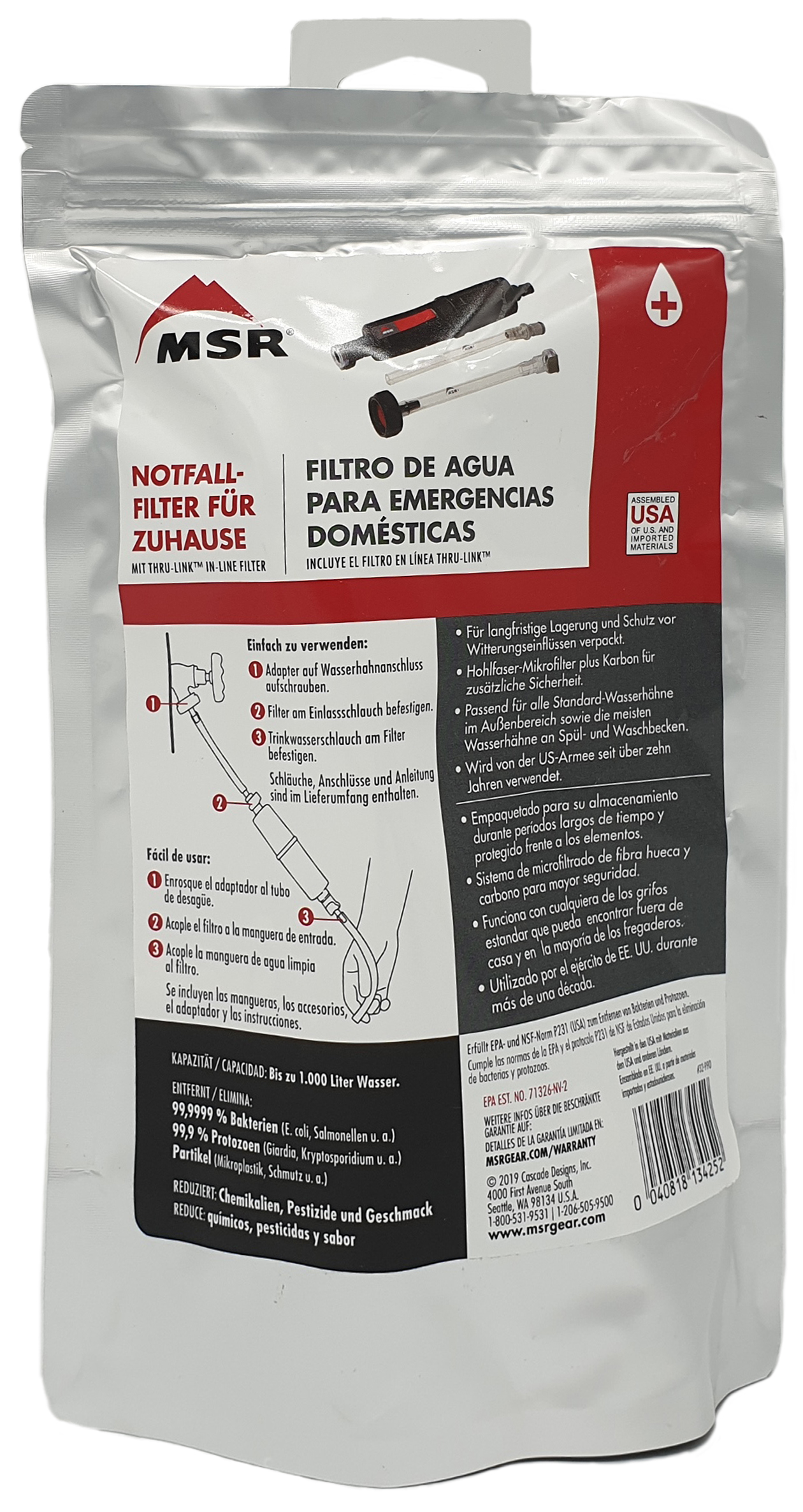 MSR - Emergency Home Wasserfilter-System, Verpackung