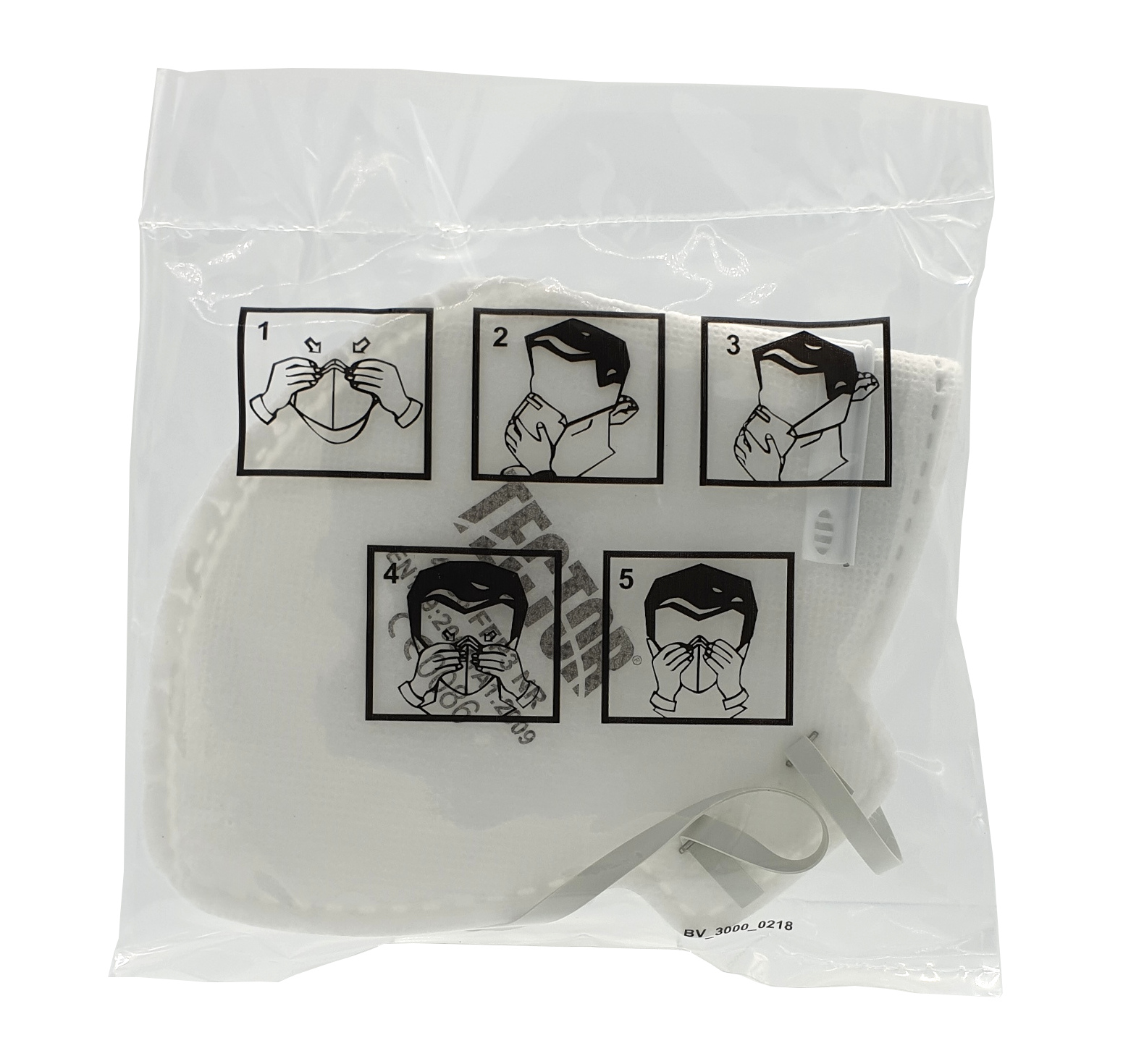 FFP3 NR Atemschutz, Maske mit Ventil, EN149:2001, Verpackung 1