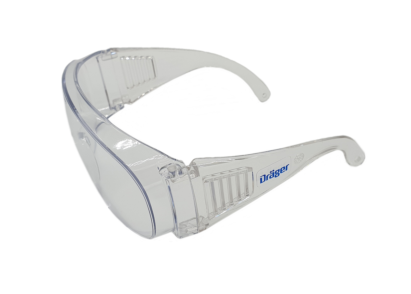 Dräger Schutzbrille, Details, Ansicht vorne rechts