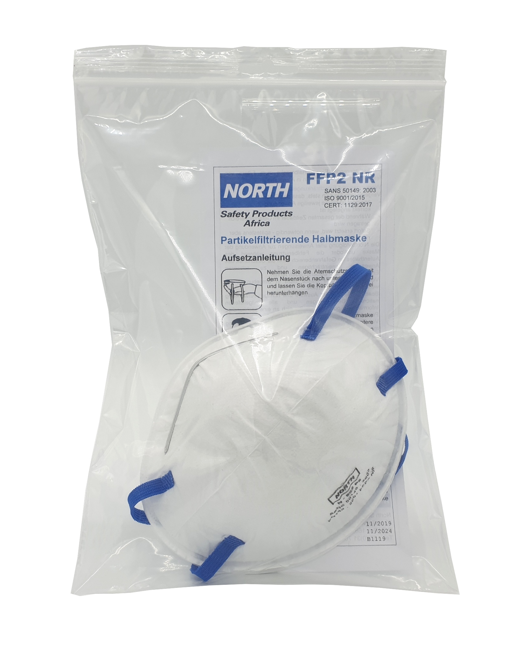 NORTH FFP2 NR Atemschutz-Maske, Verpackung