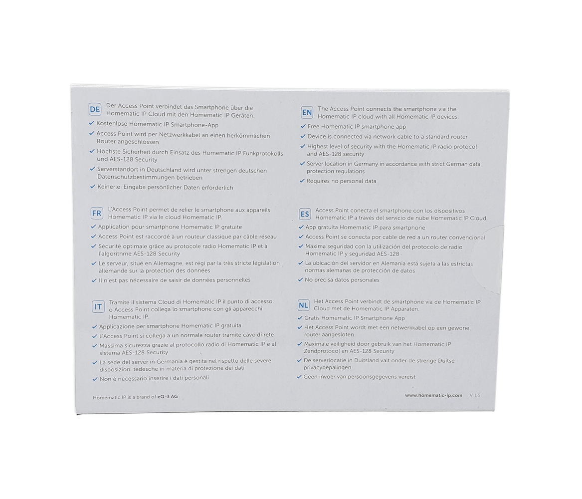 Homematic IP Access Point - Verpackung, Hinten