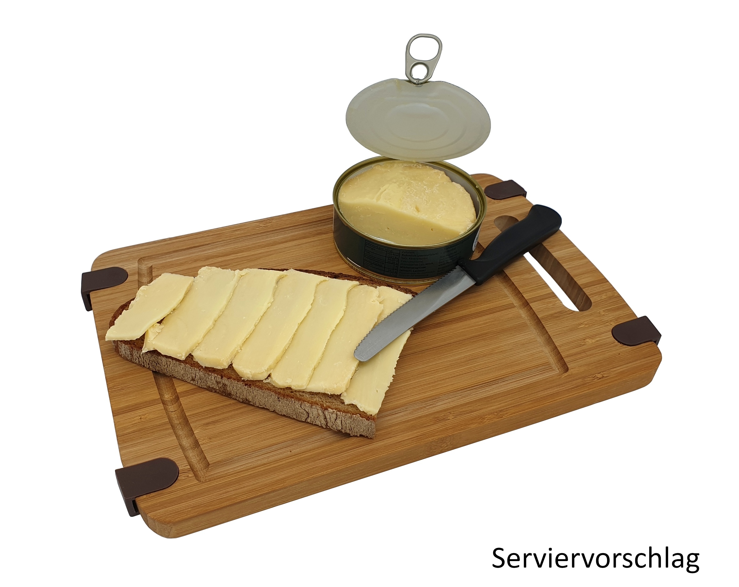 Gouda Vollkonserve, ungekühlt 10 Jahre haltbar, Serviervorschlag