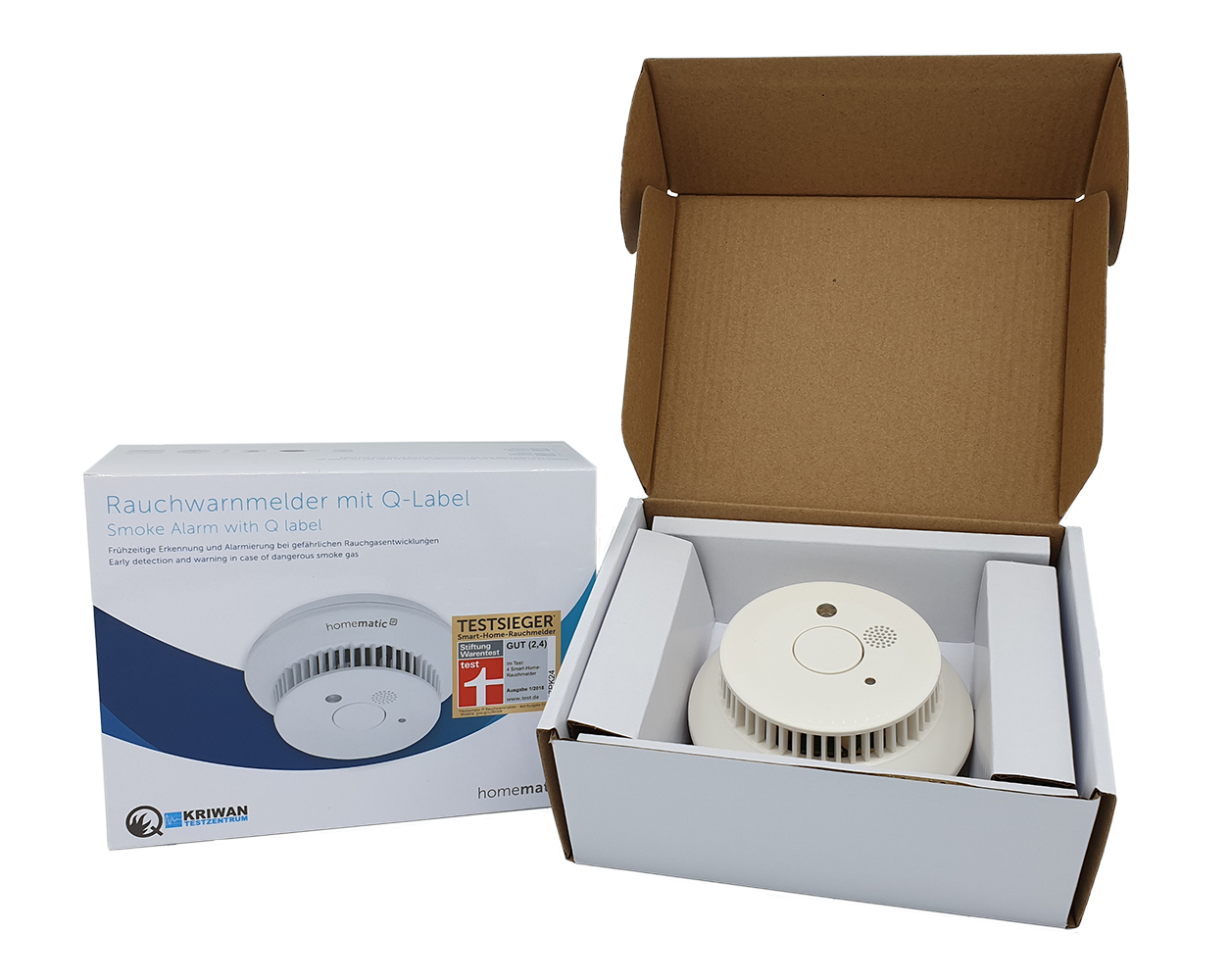 Homematic IP Rauchwarnmelder HMIP-SWSD, Verpackung, Offen
