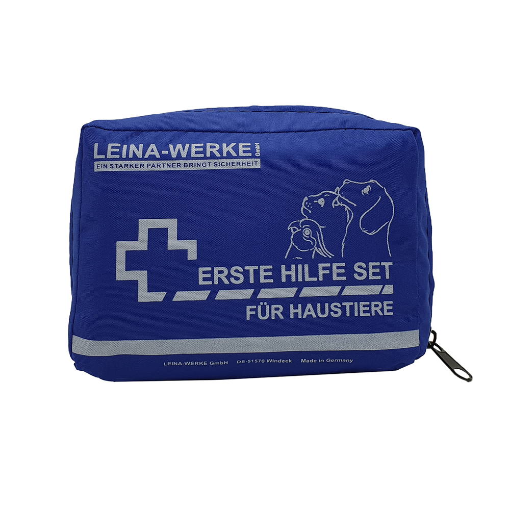 Erste-Hilfe-Set-Haustiere, 26-teilig, Nylon, blau, Verbandtasche