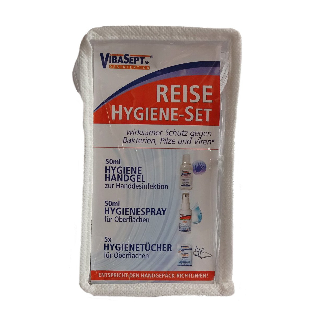 Vibasept Reise-Hygiene-Set, 7-teilig, Rückseite